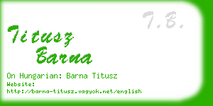 titusz barna business card